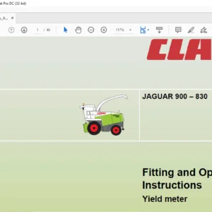 CLAAS JAGUAR 900 - 830 Yield meter Fitting and Operating Instructions Manual - PDF DOWNLOAD